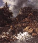 RUISDAEL, Jacob Isaackszon van Waterfall in a Mountainous Northern Landscape af oil painting picture wholesale